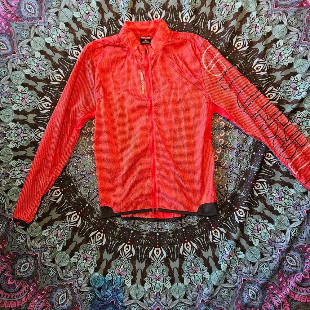 Reebok Women's Black and Red Sheer Rain Crossfit Jacket